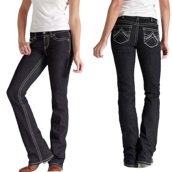 ARIAT Women's Real Denim Bootcut Jeans Size 28 R Dark Wash Riding - Picture 2 of 10